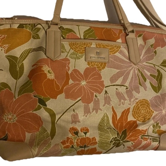 Spartina 449 Tech Tote Honey Horn Handbag Shoulder Strap Padded Vinyl Interior - Picture 1 of 15